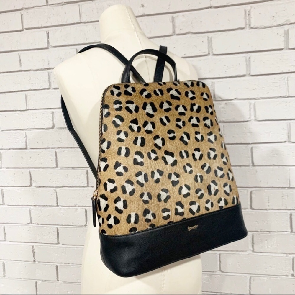 Paul Costelloe Leather Animal Print Backpack‎